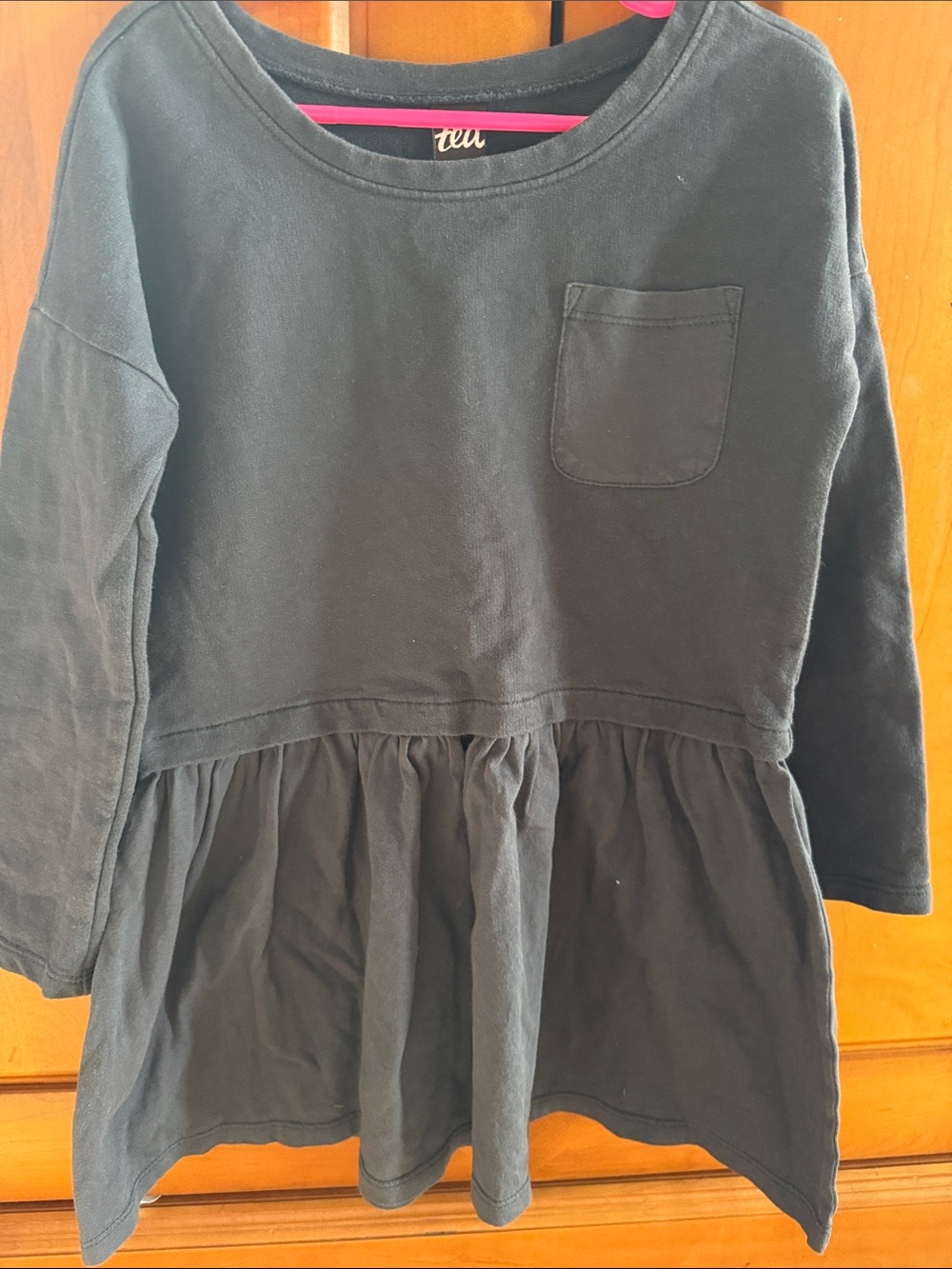 Tea Collection Black Long Sleeve Peplum Dress